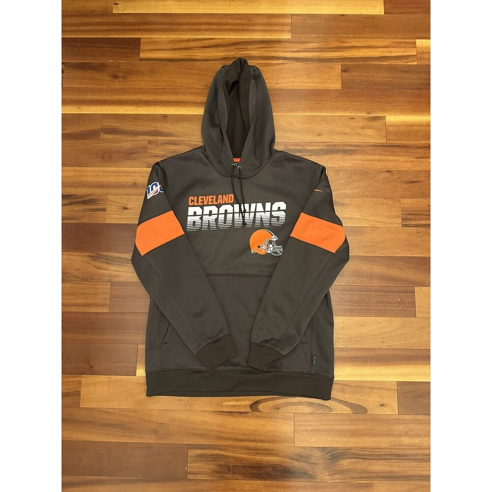 Nike Cleveland Browns Size Large Hoodie NFL 100 Dri Fit On Field